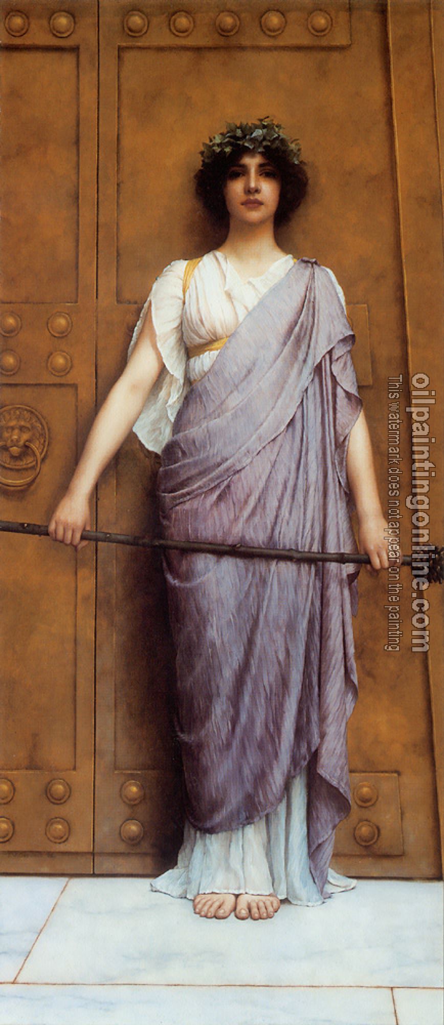Godward, John William - At the Gate of the Temple, The Priestess of Bacchus